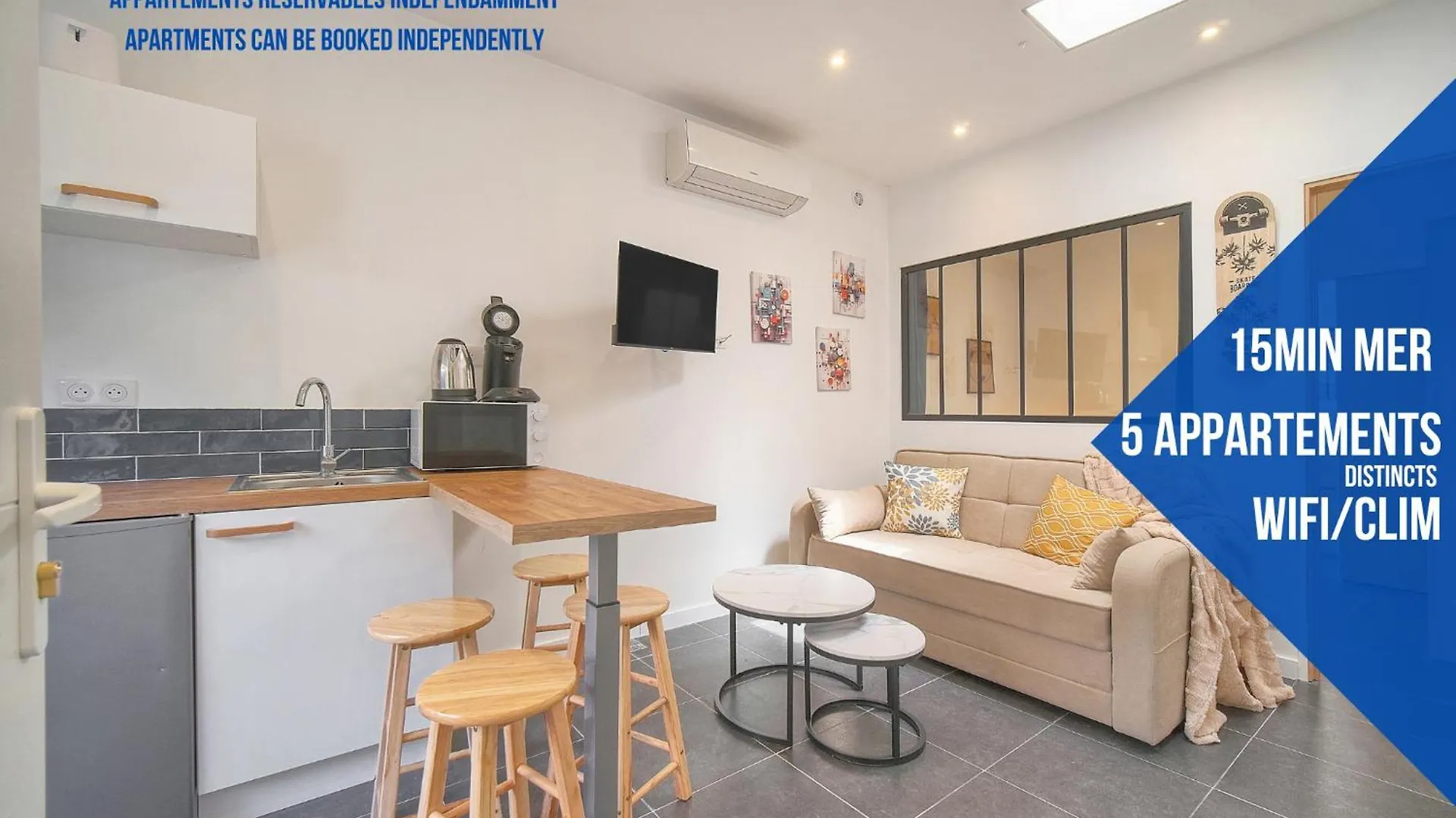 Vca House -5 Appartements - 15Min Mer- Wifi-Clim Κάννες
